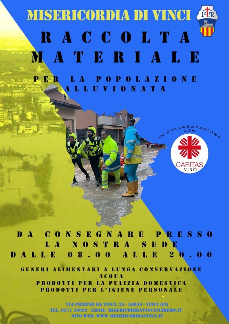 Raccolta materiale per le famiglie alluvionate